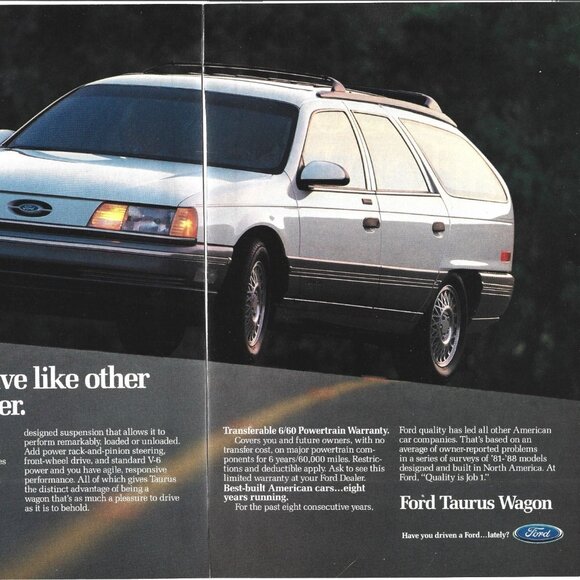 Ford Taurus Wagon Station 1980s Vintage Print Ad 2 PAGE - Picture 3 of 4